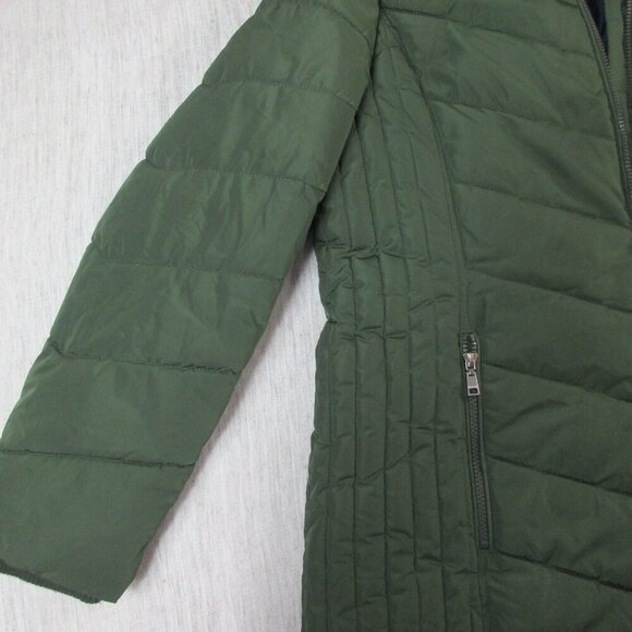 Tommy Hilfiger Puffer Jacket Womens‎ XL Green Zipper Pockets Lined Hooded Zip Up - Picture 3 of 12